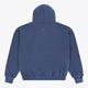 Men's full-zip hoodie, dark blue with hooded back and small logo detail