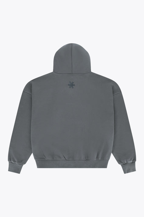 Osaka Men Full Zip Hoodie | Dark Grey Melange Men's dark grey melange full-zip hoodie with adjustable hood and front pockets
