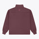 Men's Peppercorn half-zip sweater back view with small star logo and ribbed hem