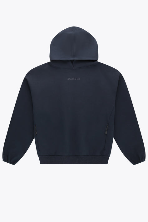 Osaka Unisex Hoodie Neo Knit | Navy Navy unisex knit hoodie with hood and kangaroo pocket