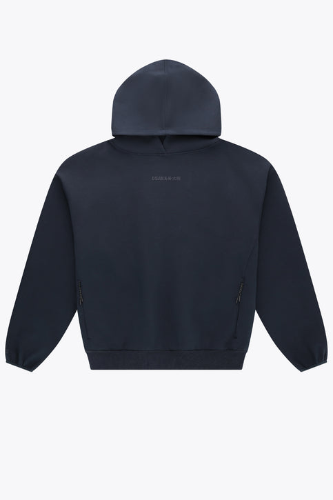 Osaka Unisex Hoodie Neo Knit | Navy Navy unisex knit hoodie with hood and kangaroo pocket