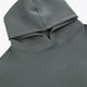 Dark grey melange unisex hoodie hood with drawstring and chest logo