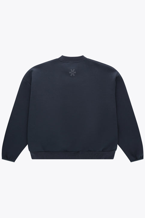 Osaka Unisex Sweater Neo Knit | Navy Navy unisex crewneck knit sweater with small chest logo and ribbed cuffs