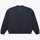 Navy unisex crewneck knit sweater, back view with small centered star logo