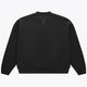 Black unisex crewneck sweater, small back logo near collar