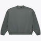 Unisex crewneck sweater in dark grey melange, ribbed cuffs and hem