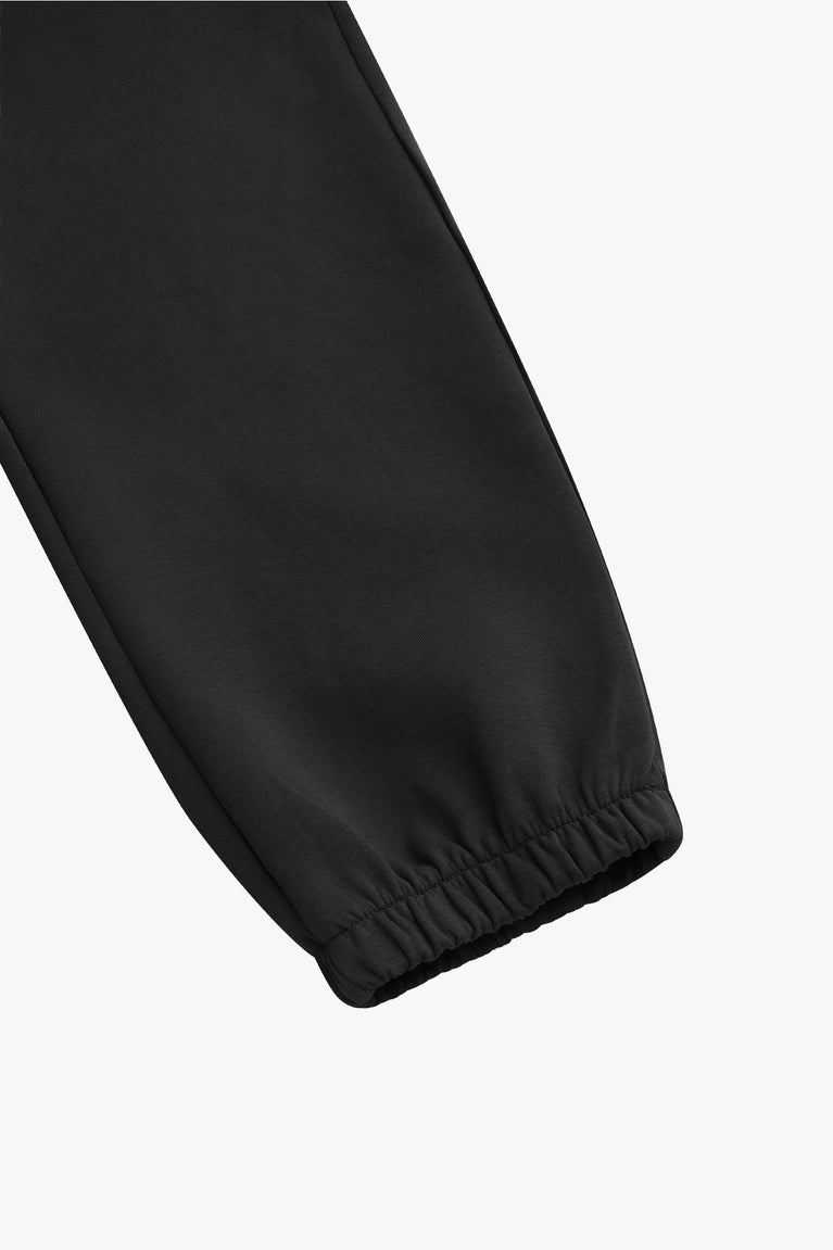 Black jogger ankle cuff with elastic hem