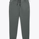 Unisex dark grey melange sweatpants with elastic waistband and drawstring ties
