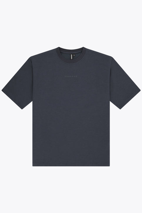 Osaka Unisex Boxy Tee Intraloom | Navy Unisex boxy navy tee with crew neck and short sleeves