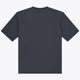 Unisex boxy navy tee, back view with small logo at upper back