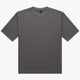 Dark grey unisex boxy T-shirt with crew neck and small front logo
