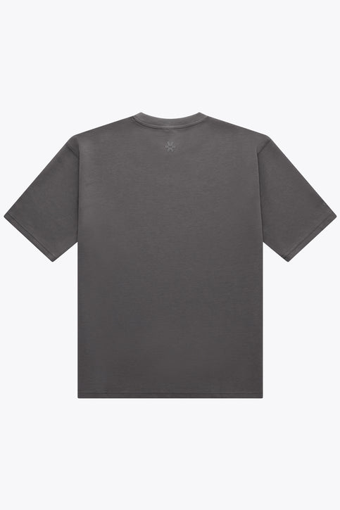 Osaka Unisex Boxy Tee Intraloom | Dark Grey Dark grey unisex boxy T-shirt with crew neck and small front logo