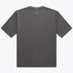 Dark grey unisex boxy T-shirt back view with small upper logo