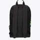 Osaka sports backpack in black with logo in green. Back view