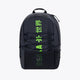 Osaka pro tour backpack compact in black with logo in green. Front view