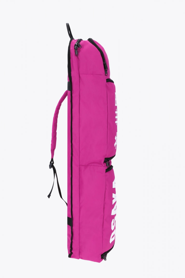 Osaka sports stickbag medium in pink with logo in white. Side view