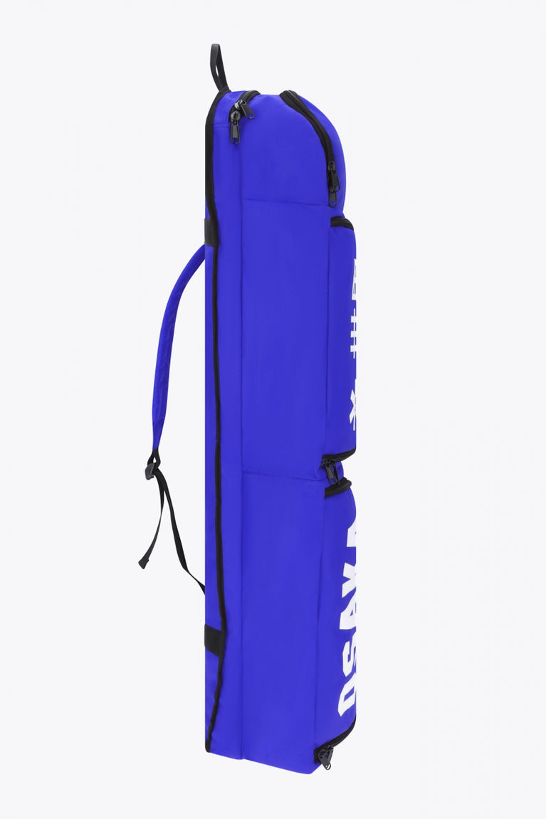 Osaka sports stickbag medium in blue with logo in white. Side view