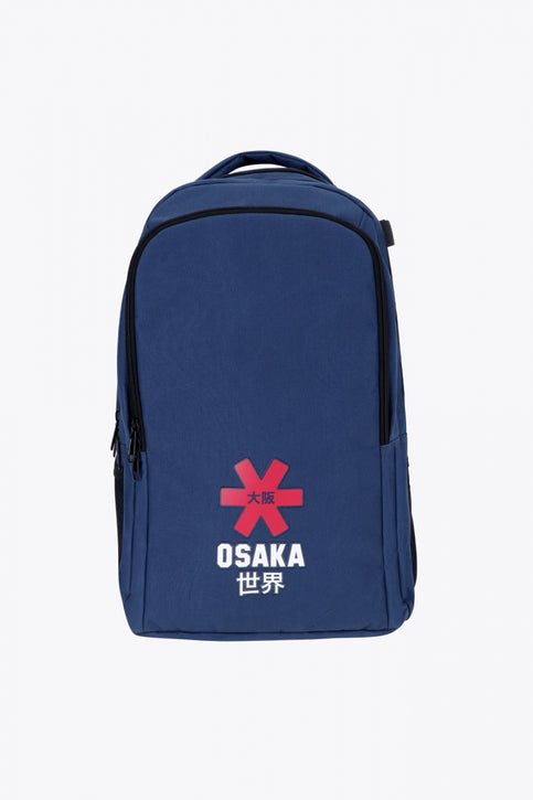 Osaka Sports Backpack | Navy Osaka sports backpack in navy with logo in white and red. Front view