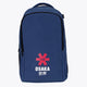 Osaka sports backpack in navy with logo in white and red. Front view