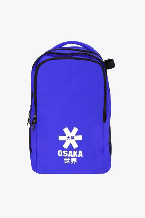 Osaka Sports Backpack | Blue Osaka sports backpack in blue with logo in white. Front view