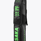 Medium stickbag black with green Osaka branding and backpack straps on back side