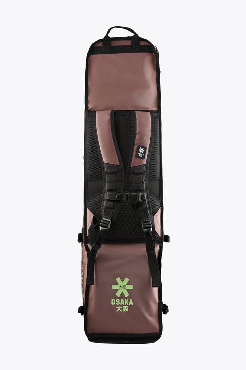 Osaka Pro Tour Stickbag Large | Peppercorn Large Osaka stick bag in peppercorn brown with bold green Osaka logo on front.