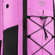 Close-up rose bud stickbag front pocket with star logo, laced net panel, black trim