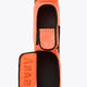 Orange medium stickbag open at front, showing interior compartment and black lining.