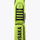 Lime green stickbag with black trim, zip pocket, and Osaka logo stripes