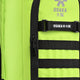 Stickbag close-up of Osaka logo patch and black strap across lime panel