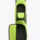 Lime green stickbag with black-lined compartments and open top divider