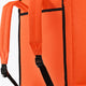Orange stickbag interior with black adjustable shoulder strap and padded lining