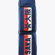Blue large stick bag with vertical red graphic patch and Osaka text, zip front