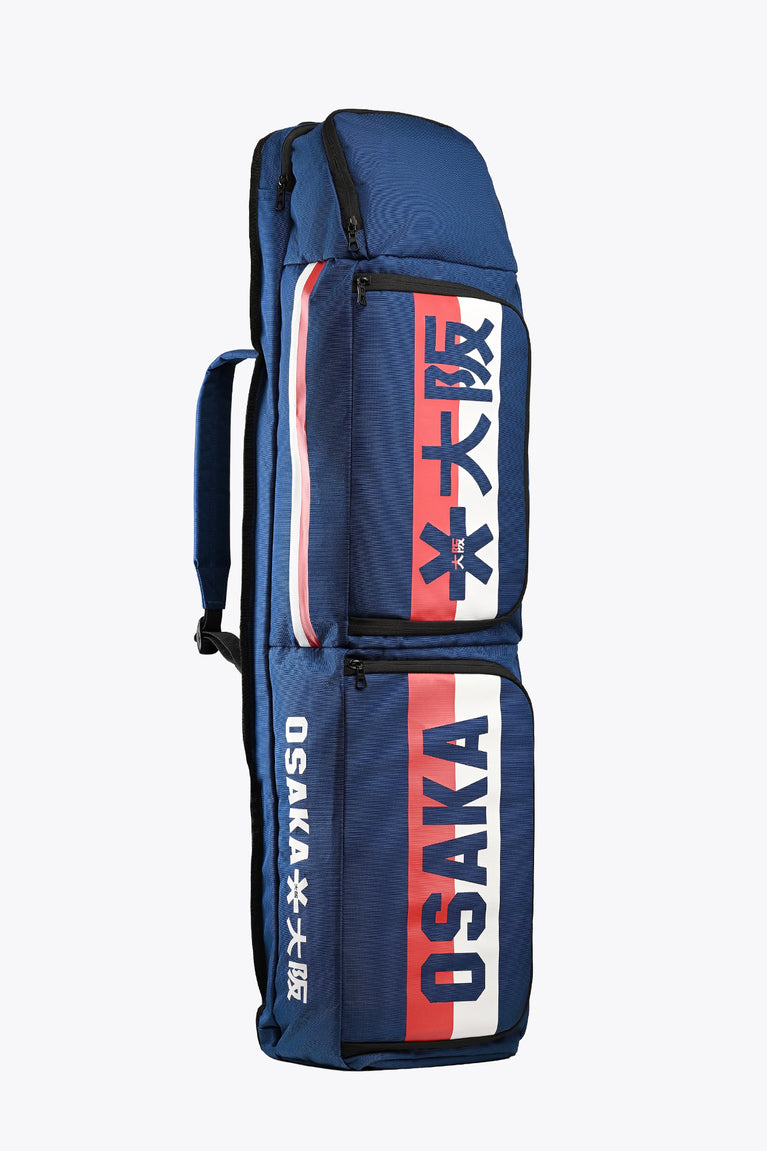 Blue large stick bag with red-and-white Osaka branding and side shoulder strap