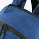 Osaka sports backpack, blue top with black zipper and reinforced fabric seams