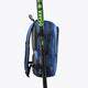 Osaka sports backpack, blue with black shoulder straps and hanging top loop