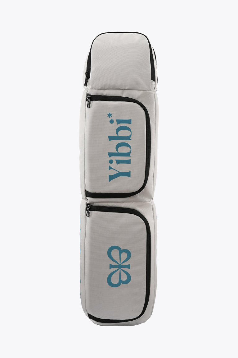 Yibbi small sports stickbag in white with black trim and two front stick sleeves