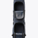 Large hockey stick bag, dark navy, open top showing twin stick compartments