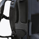 Hockey stick bag close-up: dark navy mesh back panel with adjustable strap