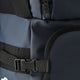 Hockey stick bag close-up: dark navy padded straps with plastic buckles
