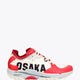 Osaka footwear Ido Mk1 in white and red with logo in black. Side view