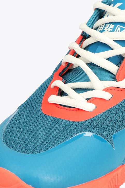 Osaka KAI Mk1 Footwear | French Navy-Oxy Fire Osaka footwear Kai Mk1 in french navy and oxy fire and red with logo in white. Side view