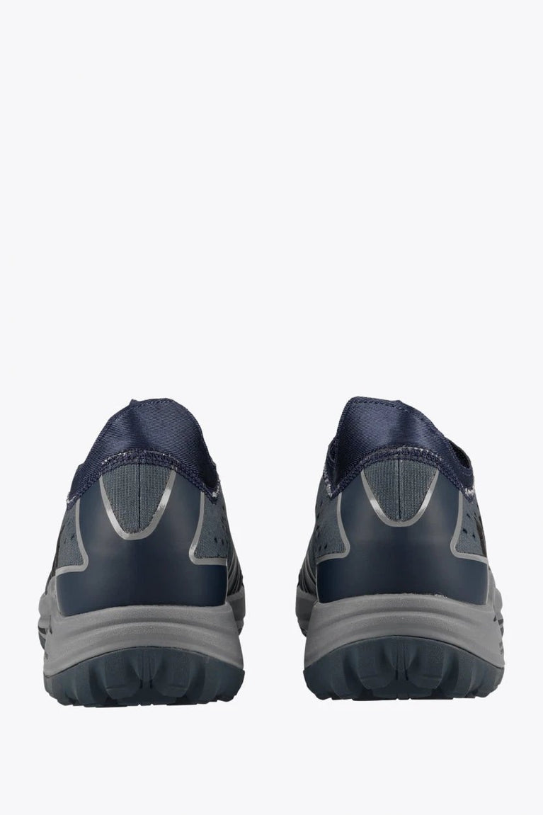 Osaka footwear Ido Mk1 in french navy with logo in black. Back view