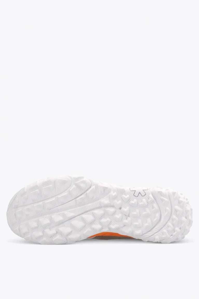 Osaka footwear Kai Mk1 in grey holographic with logo in blue. Sole view