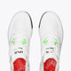 Osaka footwear Ido Mk1 in white and green with logo in white. From above view