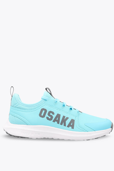 Osaka Kids Footwear Furo Play | Blue Topaz Kids light-blue athletic sneaker with OSKA logo, lace-up front, white sole