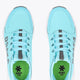 Kids light-blue sneakers with lace-up front and green-lined tongue, OSKA detail