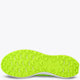Neon lime sneaker outsole with tread pattern and white midsole edge
