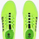 Lime green lace-up sneaker pair with black laces and
