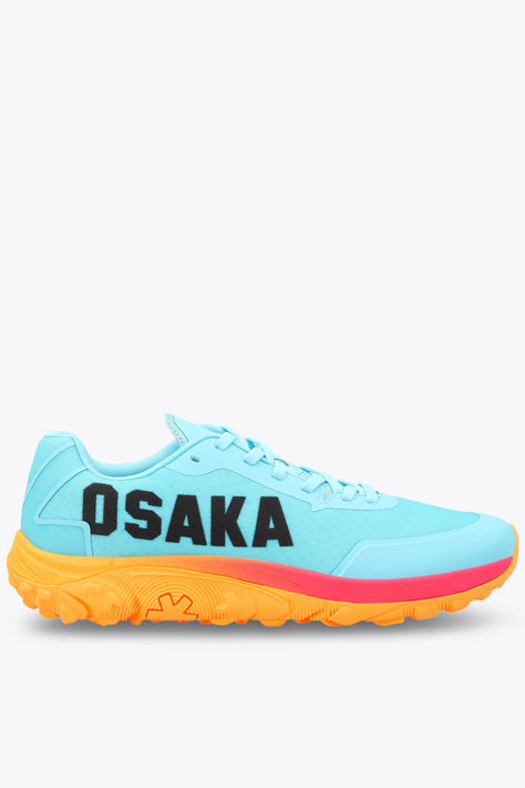 Osaka Footwear KAI Mk1 - Pro Tour | Blue Topaz Blue Topaz Osaka KAI Mk1 sneakers with 'OSAKA' logo and orange tread sole